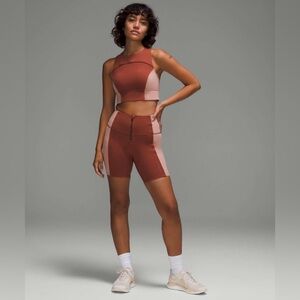 Lululemon Hike to Swim Bra & Biker Short 2-Piece Set Ancient Copper & Pink Clay